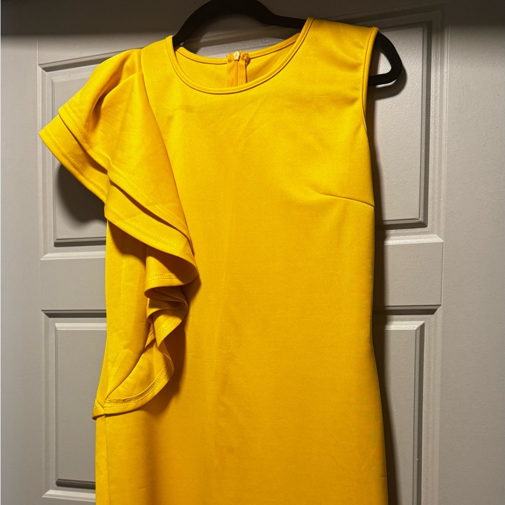 H&M One Shoulder Yellow Dress